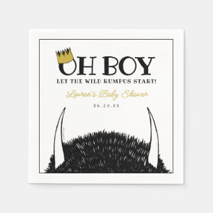 Oh Boy   Let the Wild Rumpus Start Baby Shower Napkin