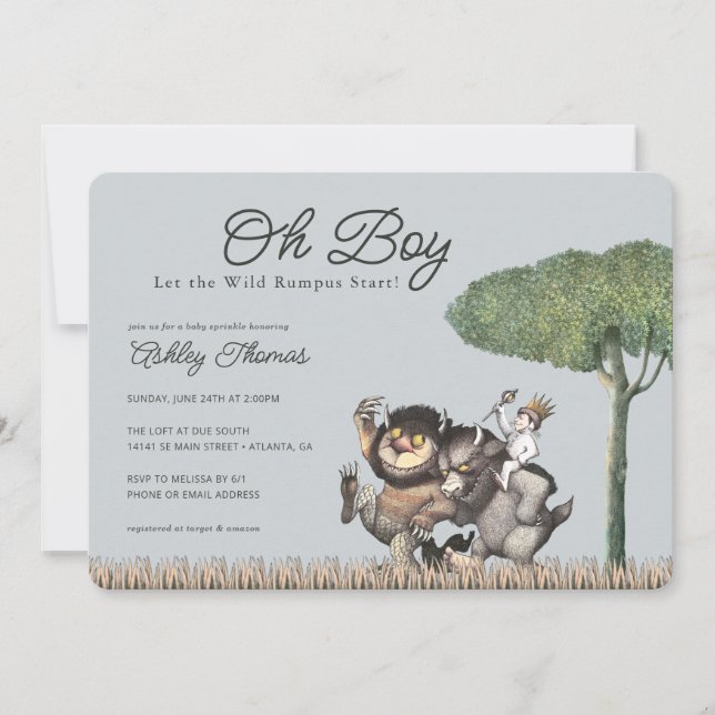 Oh Boy! Let the Wild Rumpus Start | Baby Sprinkle Invitation (Front)