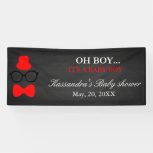 OH BOY! Little Man Bow Tie Baby Boy Shower Banner