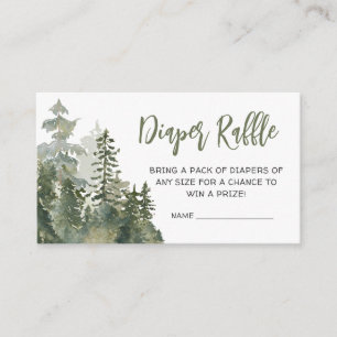 Oh Boy Lumberjack Baby Shower Diaper Raffle Enclosure Card