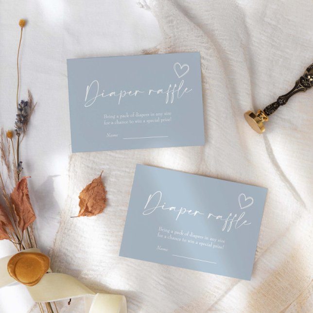 Oh Boy Minimalist Modern Baby Shower Diaper Raffle Enclosure Card (Creator Uploaded)