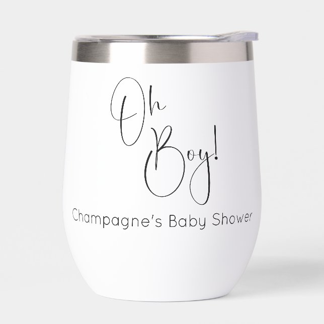 Oh Boy Modern Script Baby Shower (Left)