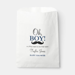 Oh Boy Moustache Baby Shower Favour Bags