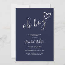 Oh Boy Navy Blue All In One Baby Shower