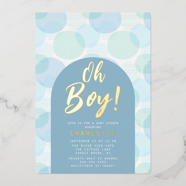 Oh Boy Polka Dots Baby Shower (Front)