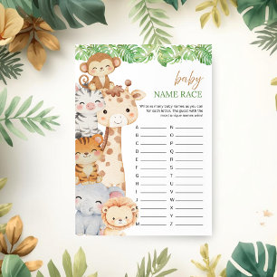 Oh Boy! Safari Baby Shower Baby Name Race Game Invitation