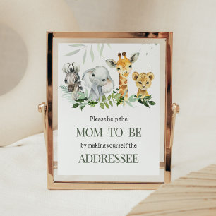 Oh Boy Safari Baby Shower Envelope Station Poster