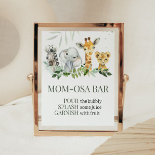 Oh Boy Safari Baby Shower Mom Osa Bar Poster