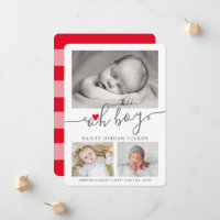 Oh Boy Script Christmas Red Heart Collage Photo