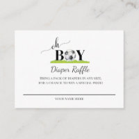 Oh Boy Soccer Boy Baby Shower Diaper Raffle
