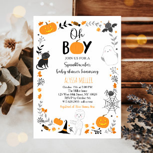 Oh Boy Spooktacular Halloween Baby Shower Invitation