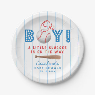 Oh Boy Sports Baseball Theme Baby Shower Paper Plate