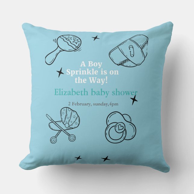 Oh Boy sprinkle It's A Boy Baby Shower  Cushion (Front)