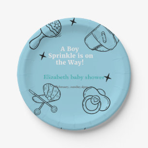 Oh Boy sprinkle It's A Boy Baby Shower Paper Plate
