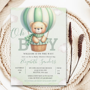 Oh Boy,  Teddy Bear Baby Shower Boy Invitation