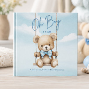 Oh Boy Teddy Bear Baby Shower Memories Guest Book