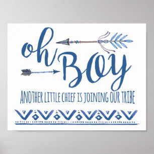 Oh Boy Tribal Baby Shower Sign