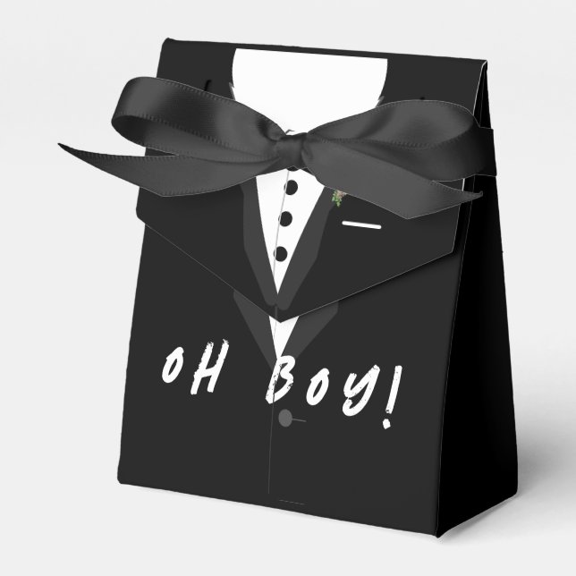 Oh Boy! Tuxedo Favour Box (Front Side)