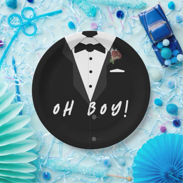 Oh Boy! Tuxedo Favour Box Paper Plate (Party)