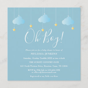 Oh Boy Twinkle Twinkle Baby Shower / Sprinkle Invitation