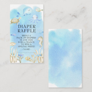 Oh Boy Under the Sea Baby Shower Diaper Raffle Enclosure Card
