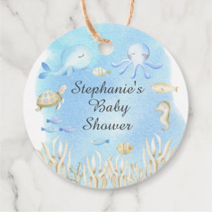 Oh Boy Under The Sea Baby Shower Favour Gift Tag