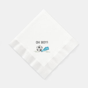 Oh Boy Watercolor All Star Soccer Baby Shower Napkin