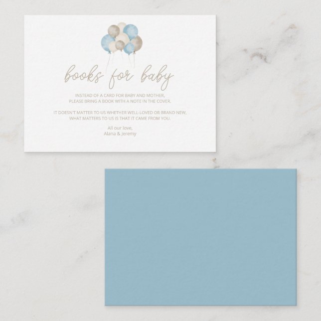 Oh Boy! Watercolor Books for Baby Insert Card (Front/Back)