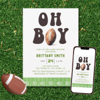 Oh Boy Watercolor Football Baby Shower
