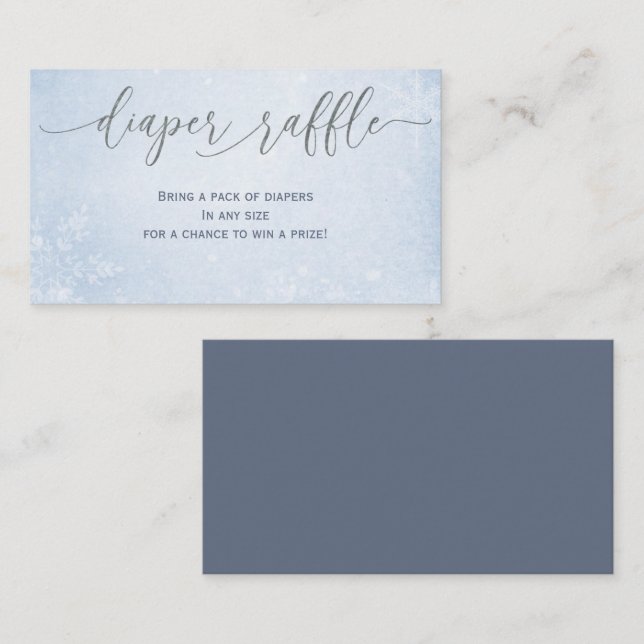 Oh Boy Winter Boy Baby Shower Diaper Raffle Cards (Front/Back)