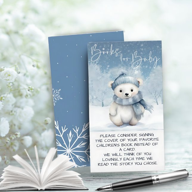Oh Boy Winter |Woodland Baby Shower Books for Baby Enclosure Card (Creator Uploaded)
