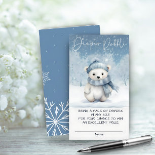 Oh Boy Winter   Woodland Baby Shower Diaper Raffle Enclosure Card