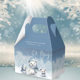 Oh Boy Winter   Woodland Baby Shower Favour Boxes