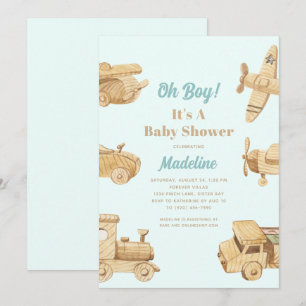 Oh Boy Wooden Toys Baby Shower Invitation