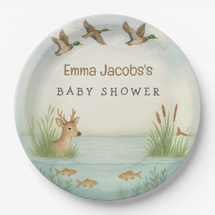 Oh Boy! Woodland Baby Shower  Paper Plate