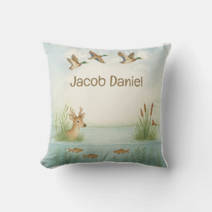 Oh Boy Woodland Nursery Throw Pillow