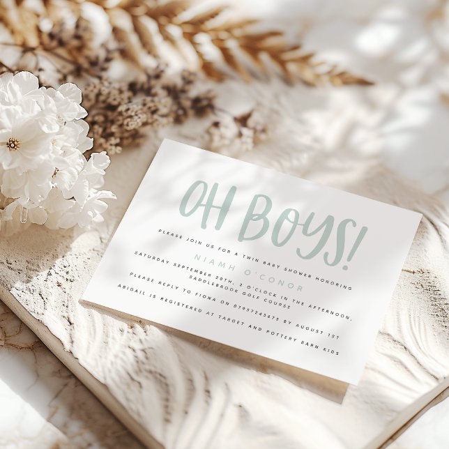 Oh boys twin baby shower invitation (Creator Uploaded)