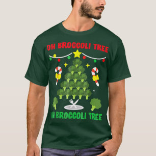 Oh Broccoli Tree Funny Vegetarian Vegan Christmas  T-Shirt