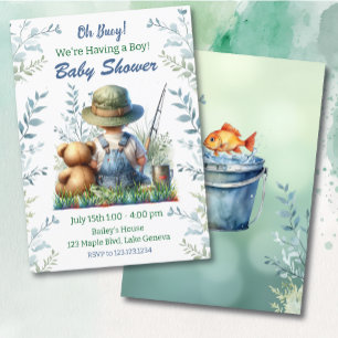 Oh Buoy, it's a Boy! Fishing Themed Baby Shower Invitation