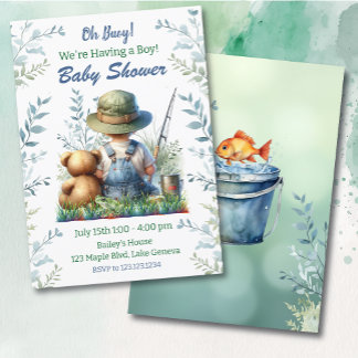 Oh Buoy, it's a Boy! Fishing Themed Baby Shower Invitation