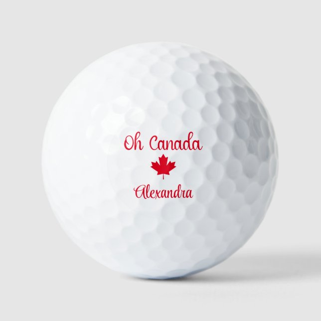 Oh Canada | Elegant  Maple Leaf Golf Balls (Front)