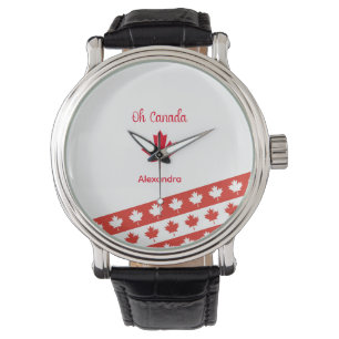 Oh Canada   Elegant Red Maple Leaf Watch