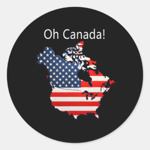 Oh Canada Funny Trump Canada Usa Map America’s 51s Classic Round Sticker