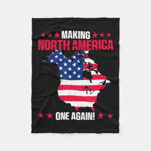 Oh Canada Shirt Map Of Usa Funny Trump 2025 3  Fleece Blanket