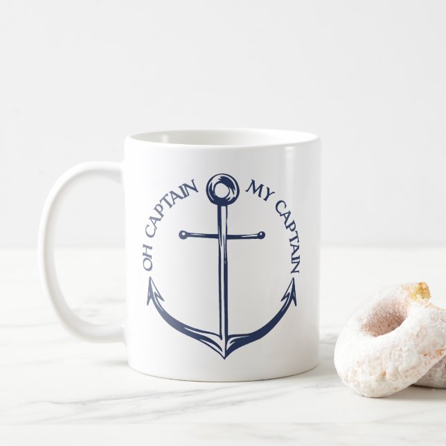 Oh Captain My Captain Coffee Mug (With Donut)
