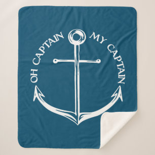 Oh Captain My Captain Sherpa Blanket