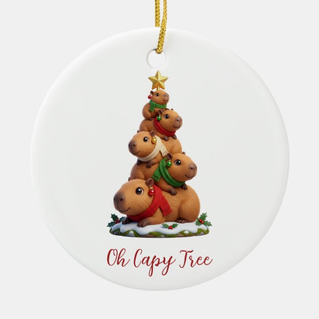 Oh Capy Tree Capybara Christmas Tree Stack Ceramic Tree Decoration (Front)
