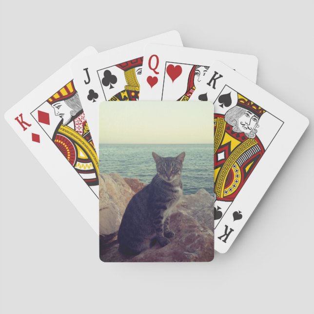 Oh cat and sunset playing cards (Back)