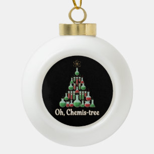 Oh Chemis-tree Funny Science Chemistry Christmas Ceramic Ball Christmas Ornament