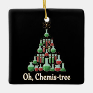 Oh Chemis-tree Funny Science Chemistry Christmas  Ceramic Ornament